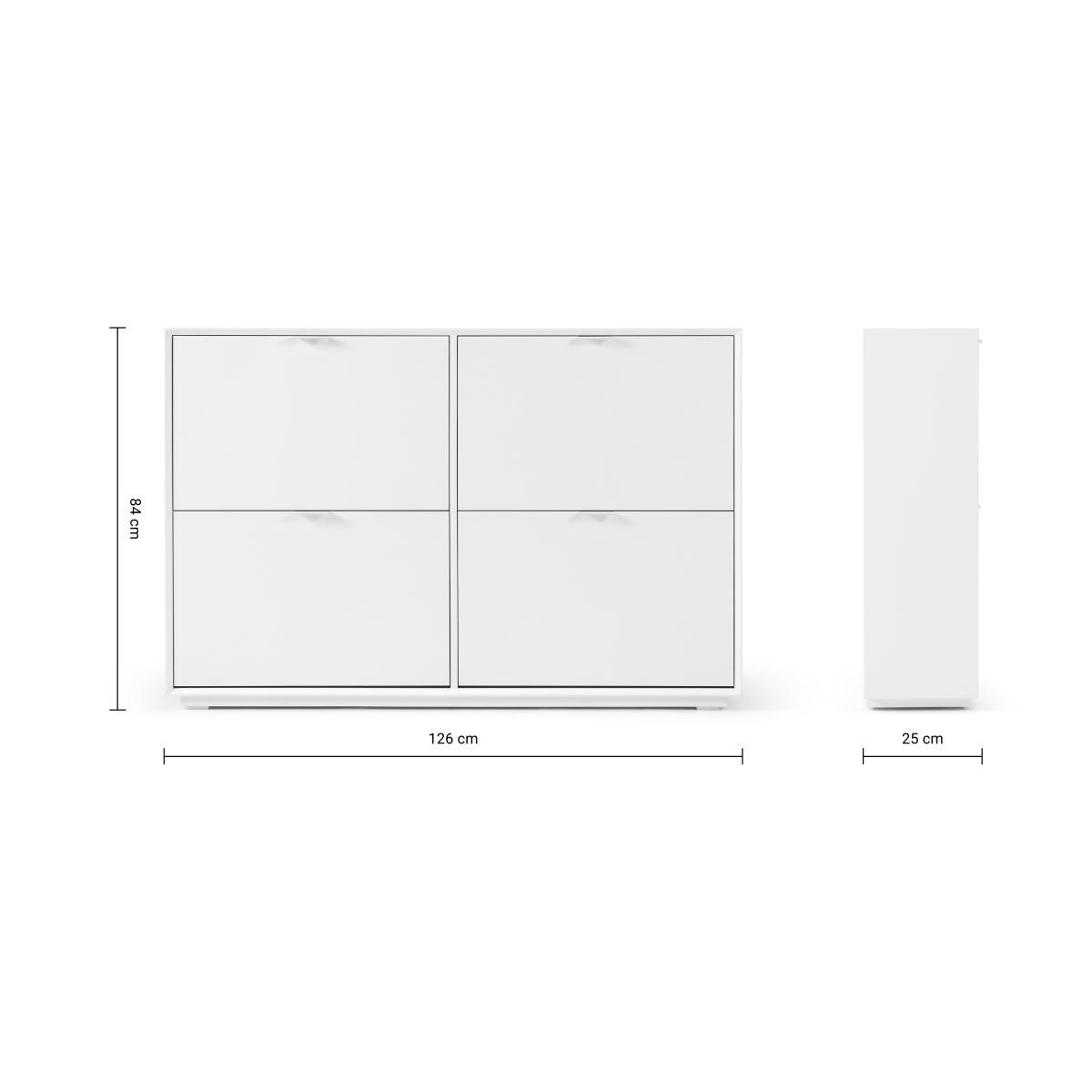 Marcell Wide Double Shoe Storage Cabinet, White – image 9