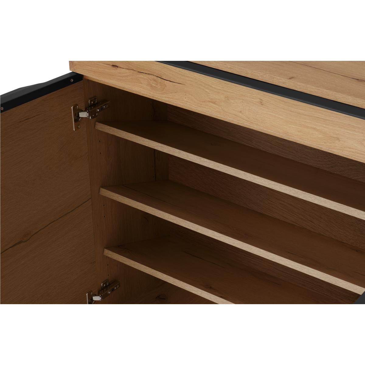 Damien Shoe Storage, Distressed Oak Effect & Black – image 7