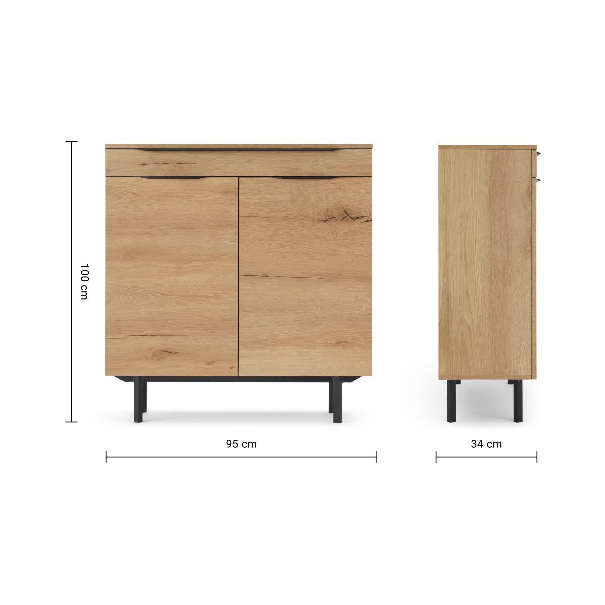 Damien Shoe Storage, Distressed Oak Effect & Black – image 9