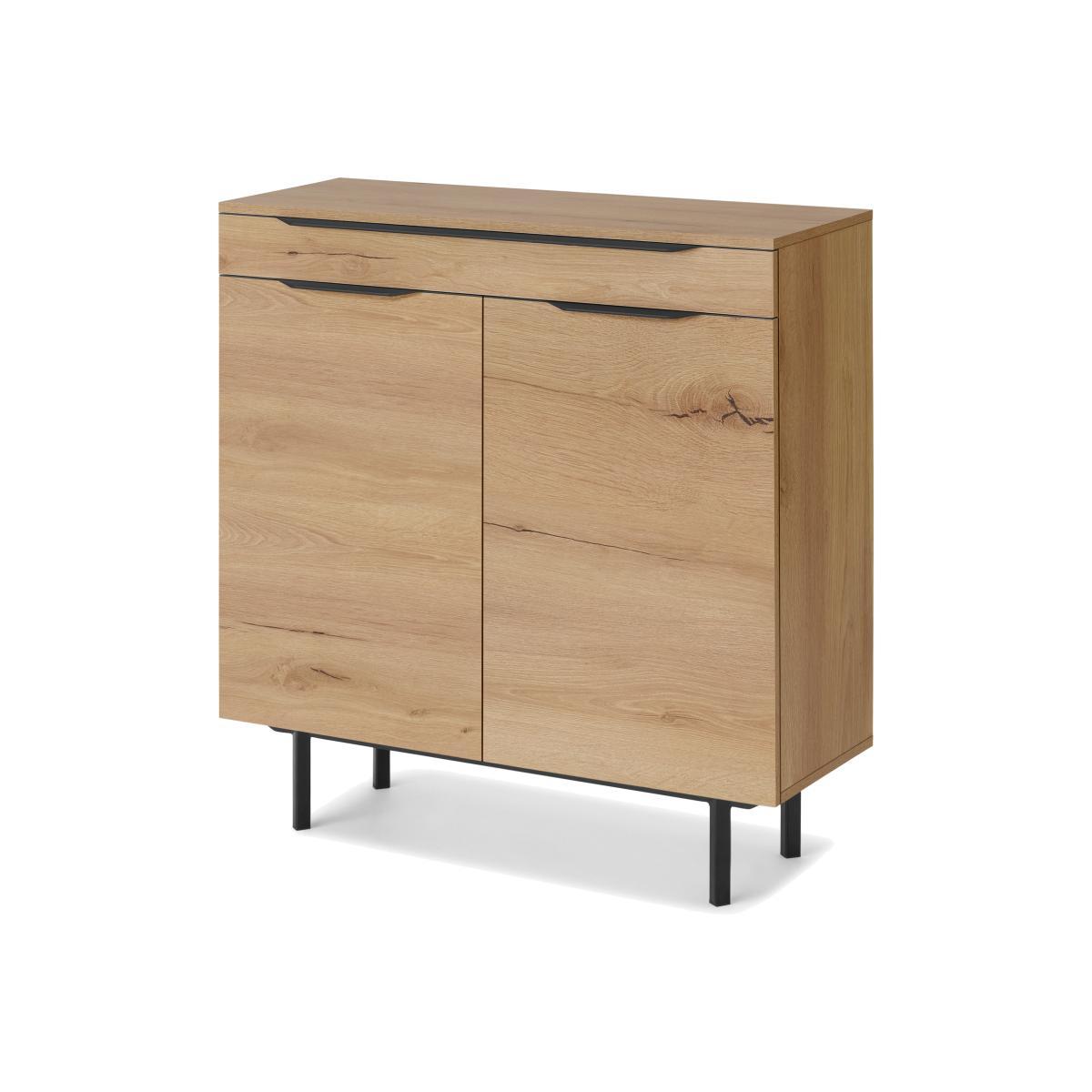 Damien Shoe Storage, Distressed Oak Effect & Black – image 1