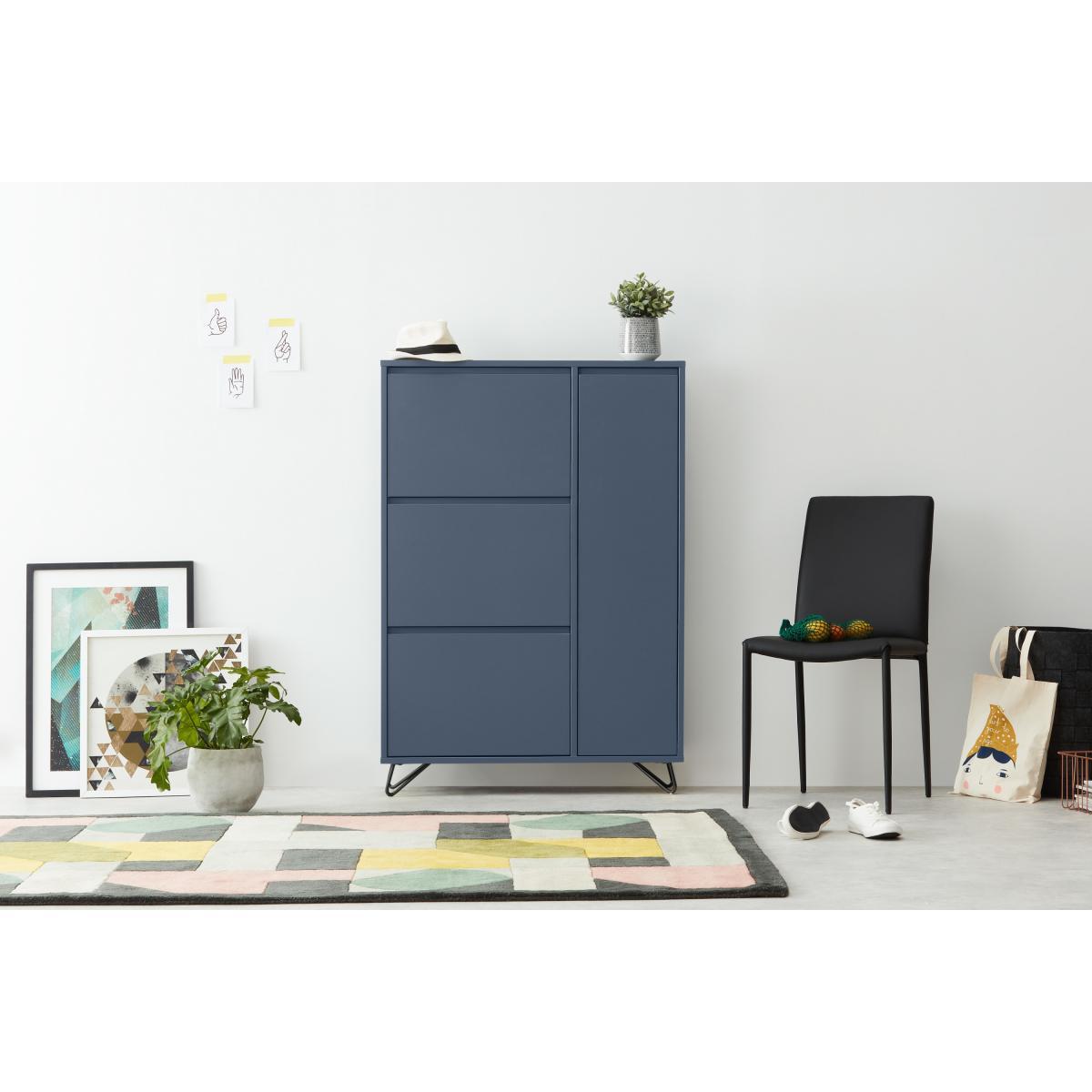 Elona Shoe Storage, Slate Blue & Black – image 4