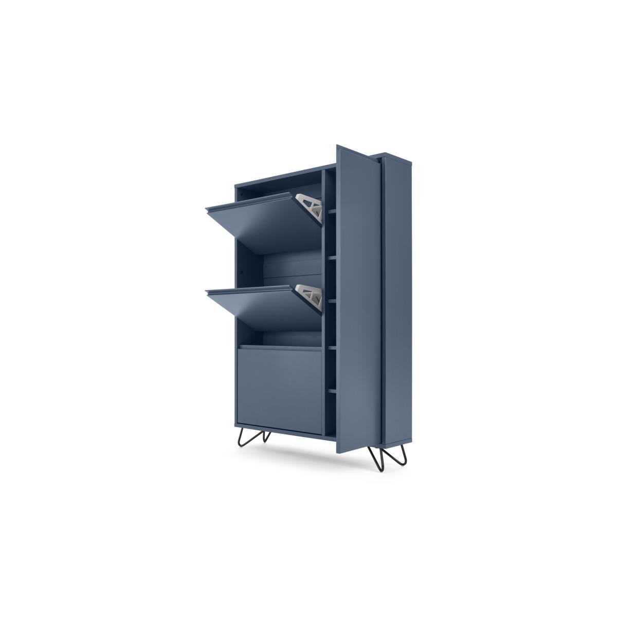 Elona Shoe Storage, Slate Blue & Black – image 6