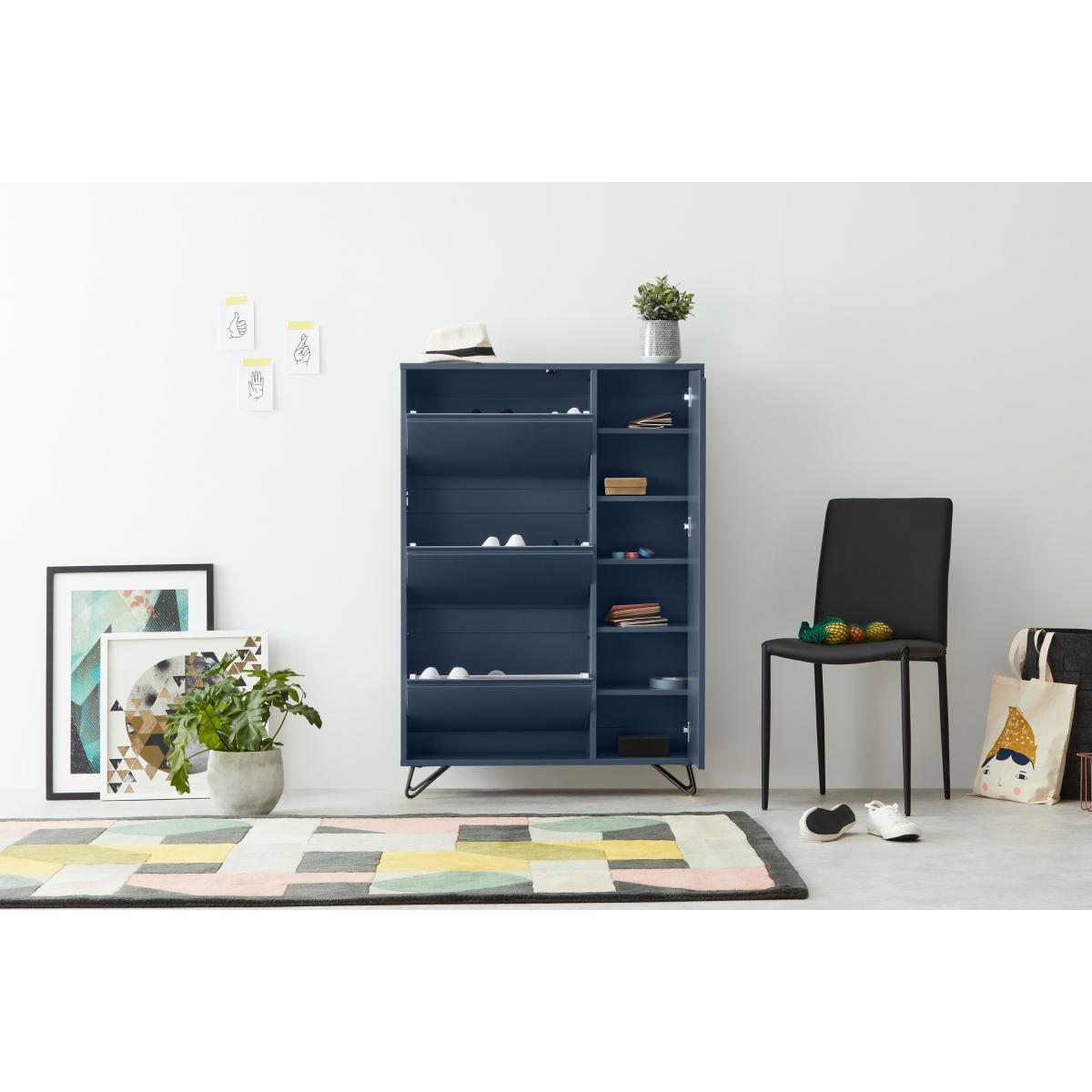 Elona Shoe Storage, Slate Blue & Black – image 7