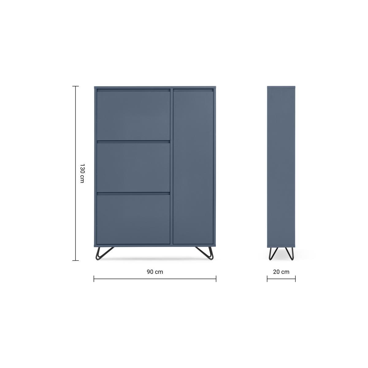Elona Shoe Storage, Slate Blue & Black – image 10