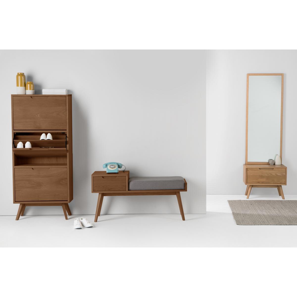 Jenson Shoe Storage Cabinet, Dark Stain Oak – image 4