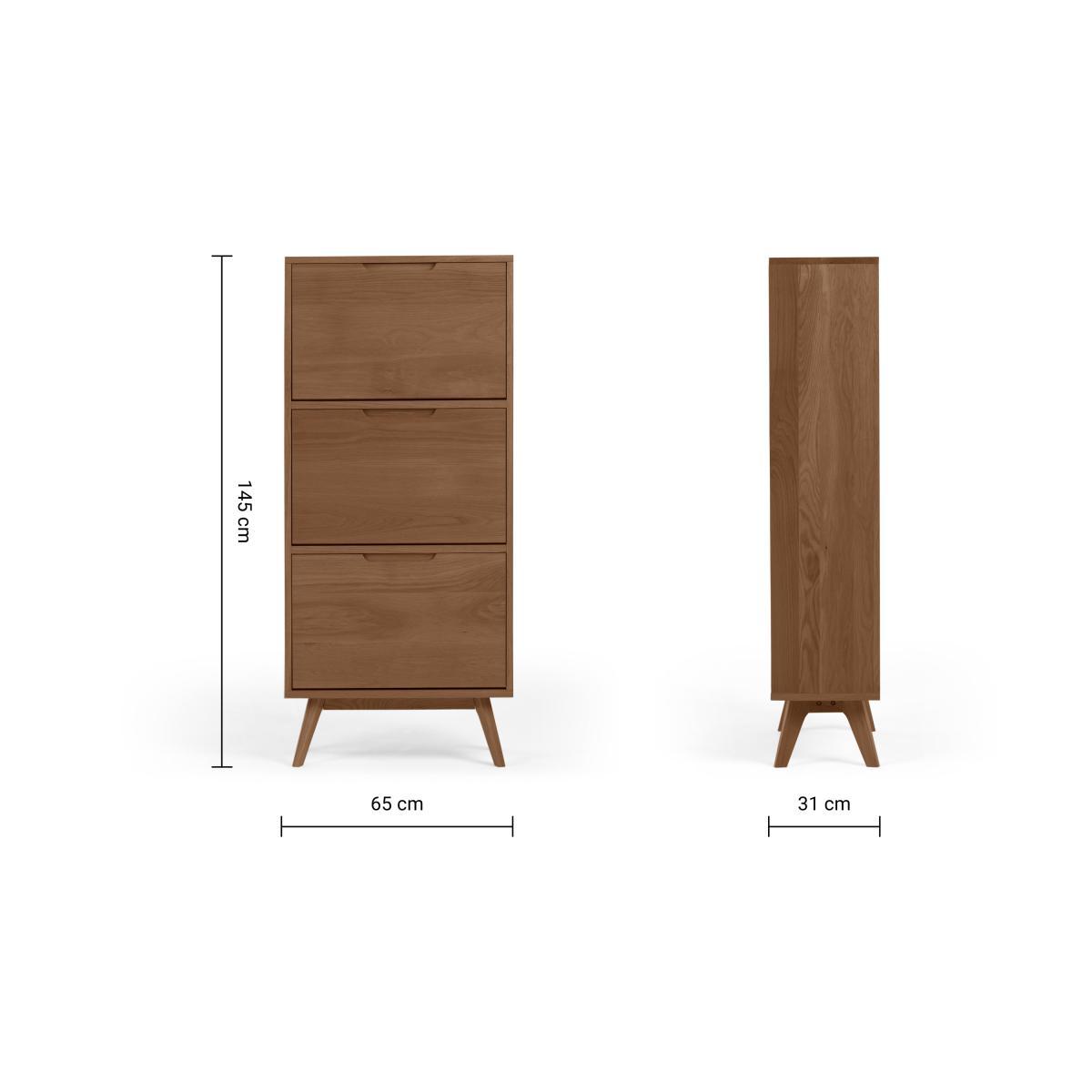 Jenson Shoe Storage Cabinet, Dark Stain Oak – image 10
