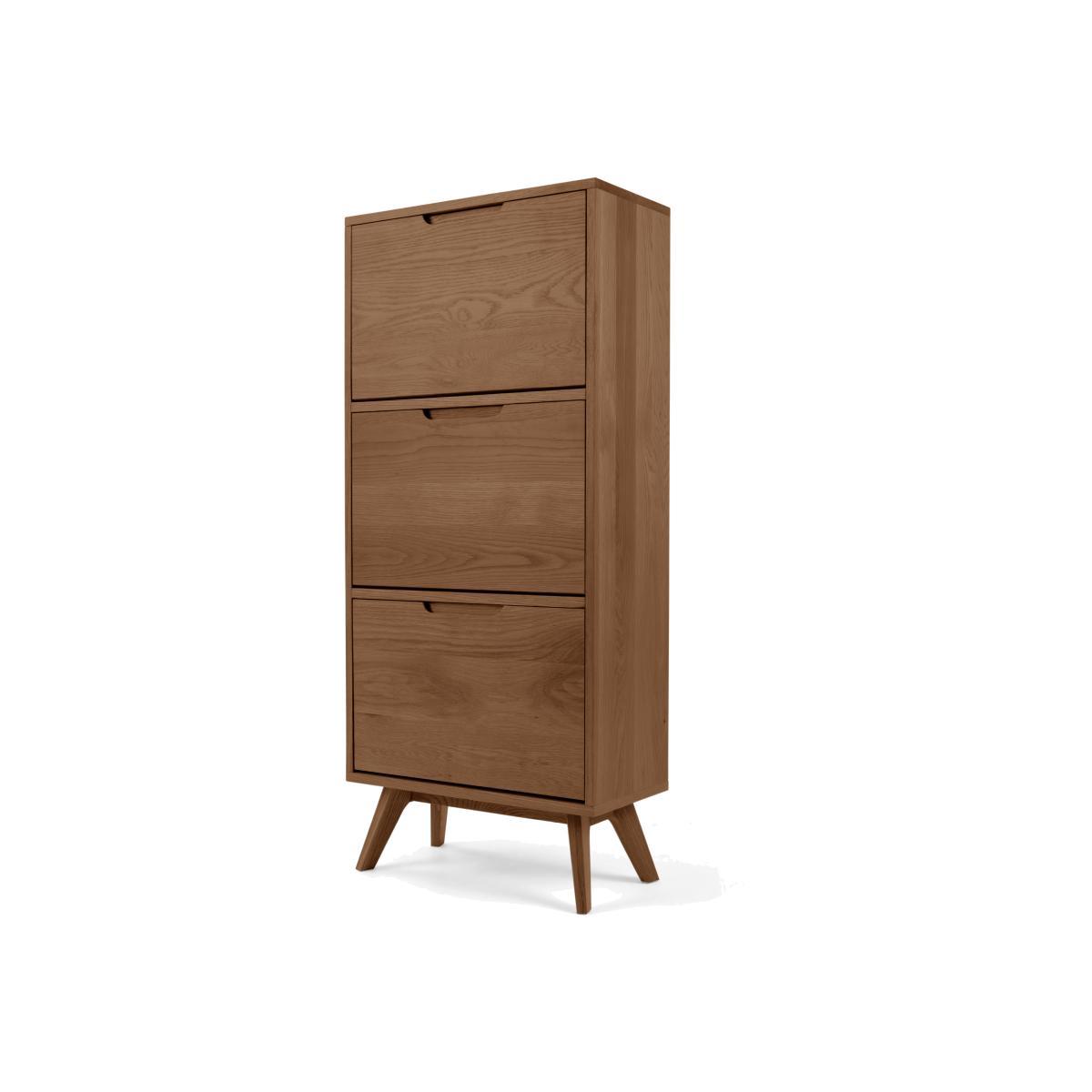 Jenson Shoe Storage Cabinet, Dark Stain Oak – image 1