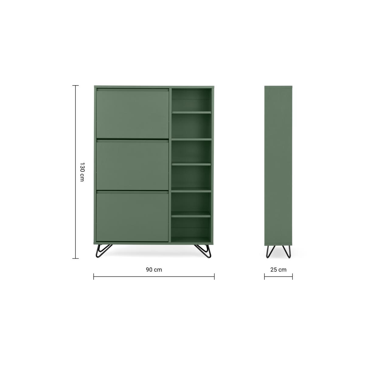 Elona Double Shoe Storage, Fern Green & Black – image 10