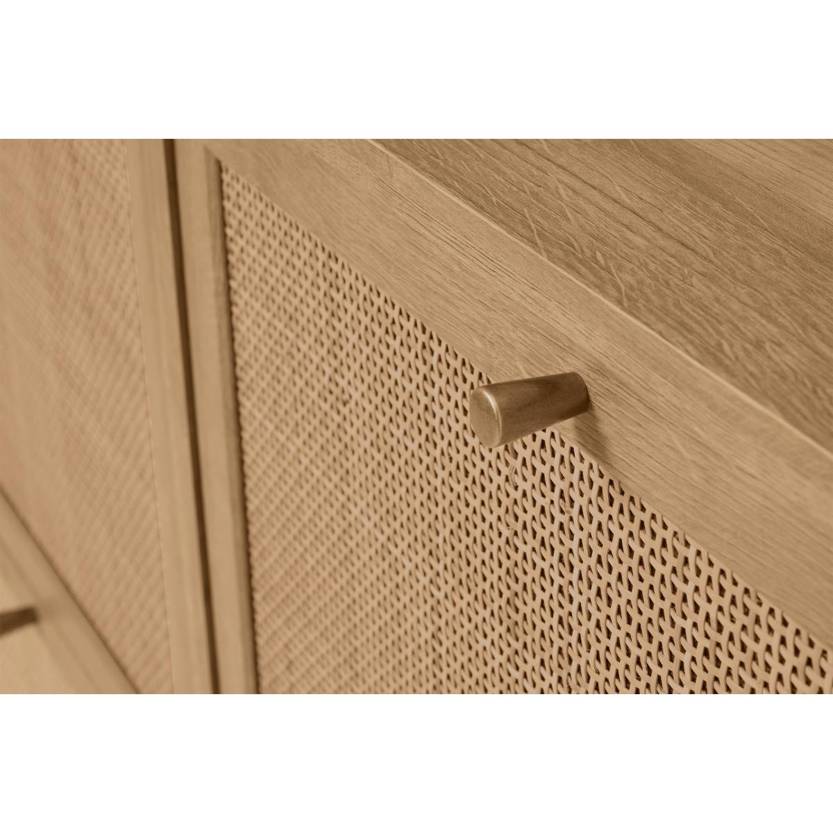 Pavia Wide Double Shoe Storage, Natural Rattan & Oak Effect – image 7
