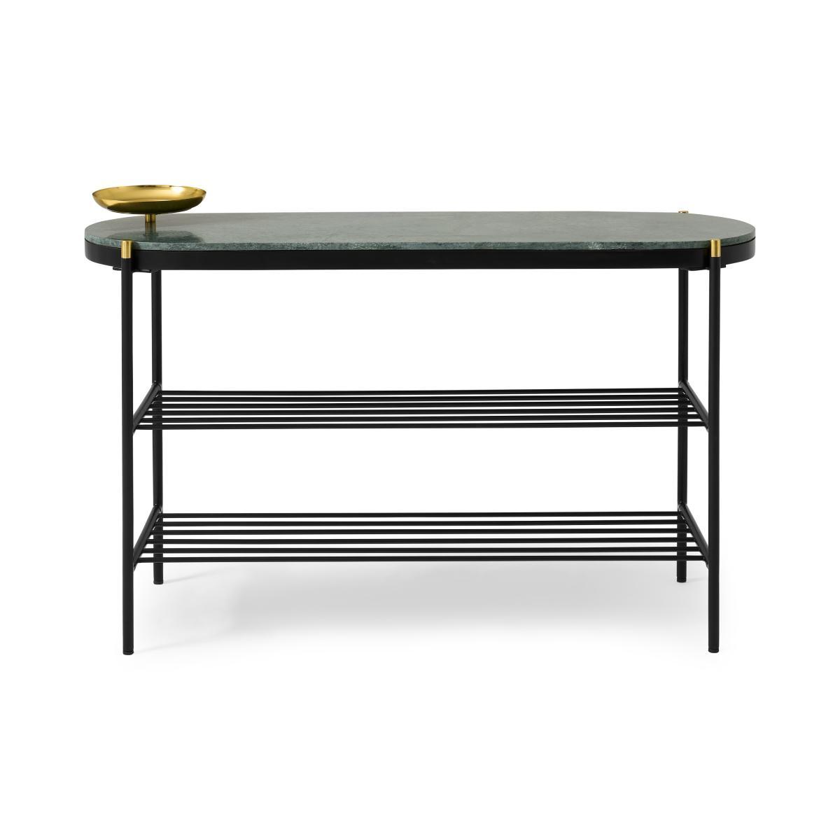 Masa Shoe Storage Console, Green Marble & Brass – image 2