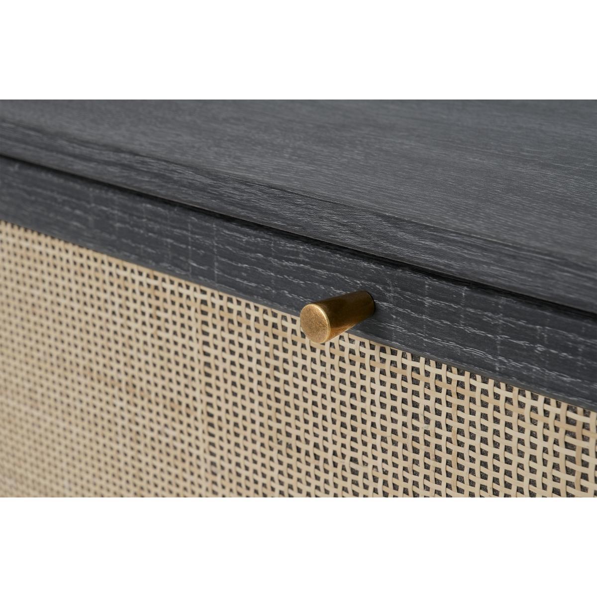 Pavia Double Shoe Storage, Natural Rattan & Black Wood Effect – image 7