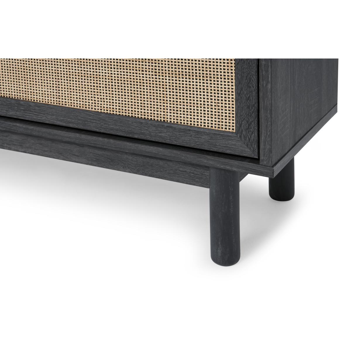 Pavia Double Shoe Storage, Natural Rattan & Black Wood Effect – image 8