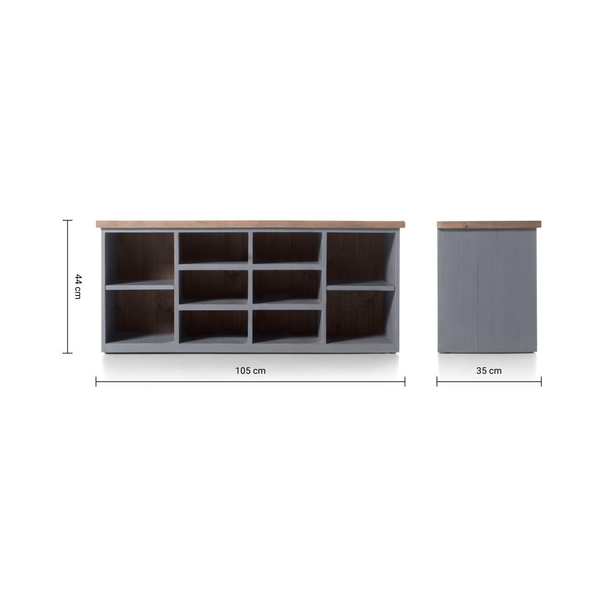 Iona Hallway Storage, Grey and Pine – image 9