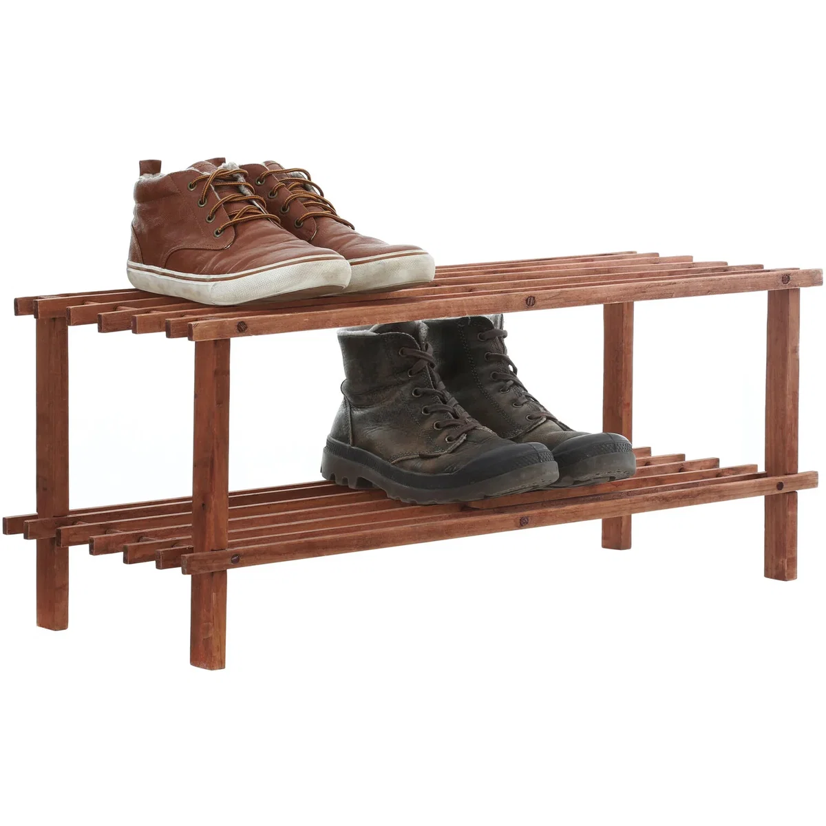 Arla  Dark Cedar Wood 2 Tier Shoe Rack - Natural – image 2