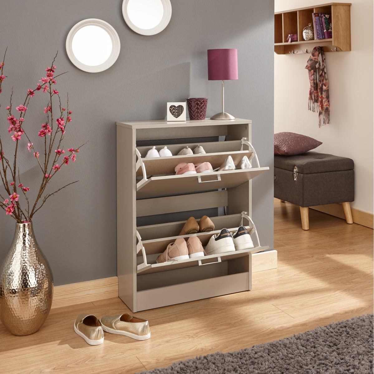 Stirling Two Tier Shoe Cabinet - Grey – image 2