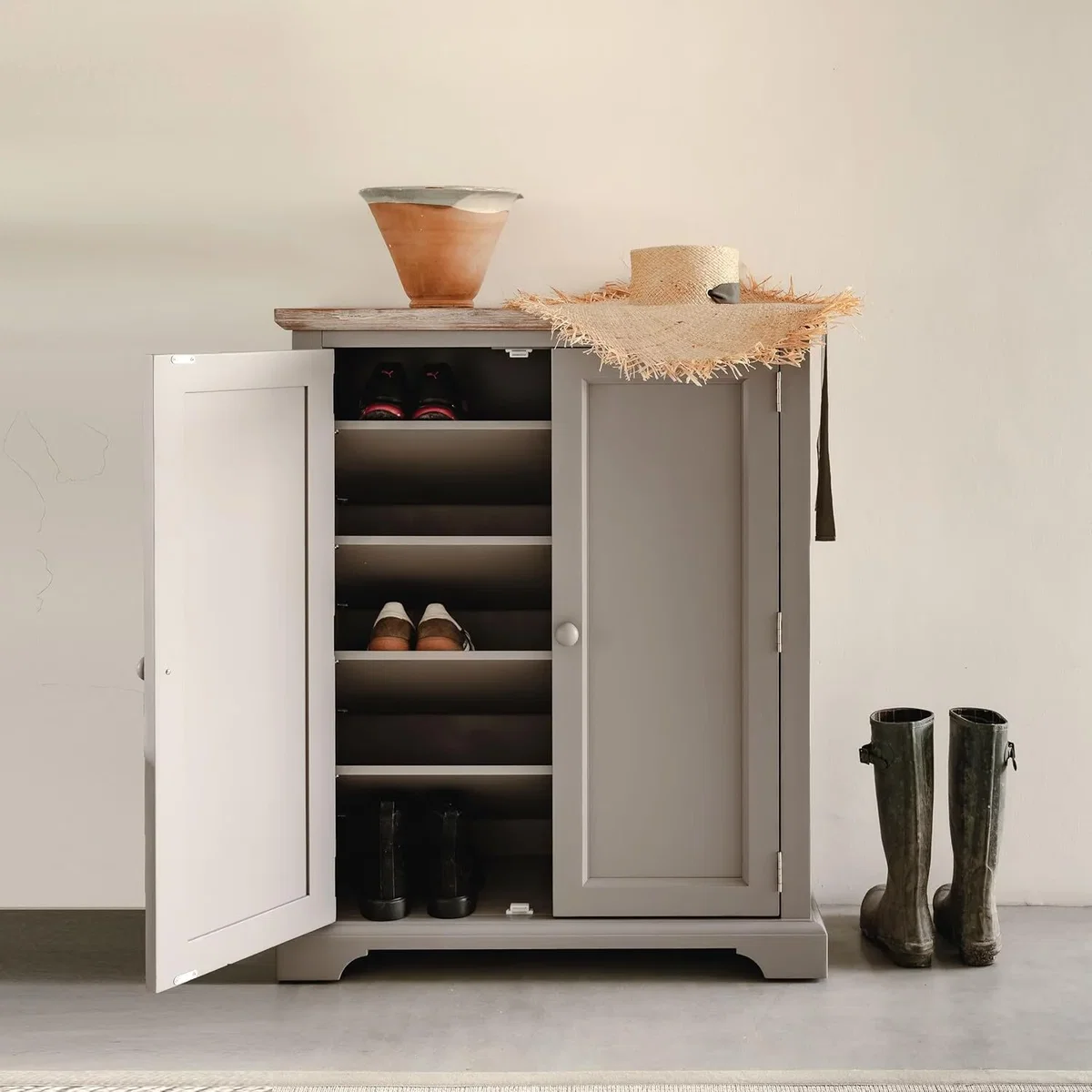 Florence Shoe Storage Cabinet - Dove Grey – image 1