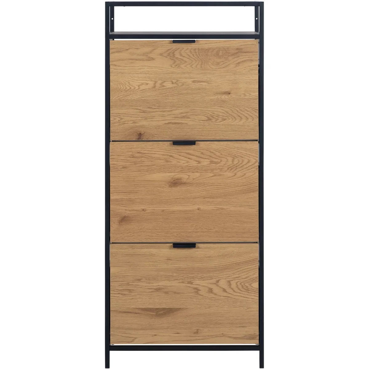 Seaford Shoe Cabinet in Black and Oak - Frame steel matt black rough powder coated / – image 3