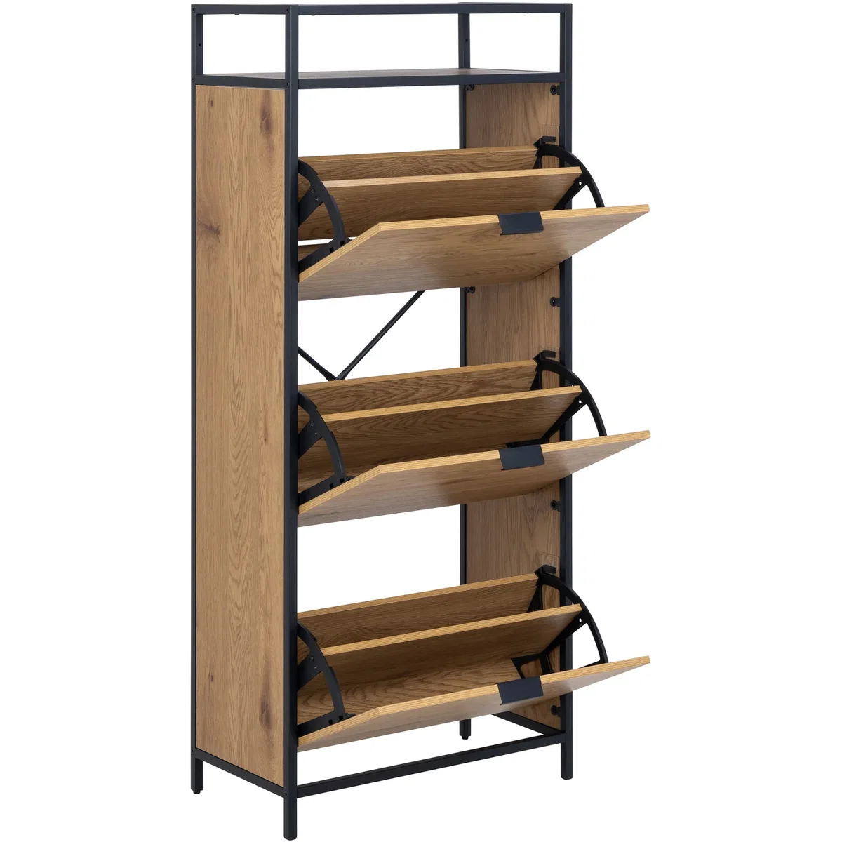 Seaford Shoe Cabinet in Black and Oak - Frame steel matt black rough powder coated / – image 4