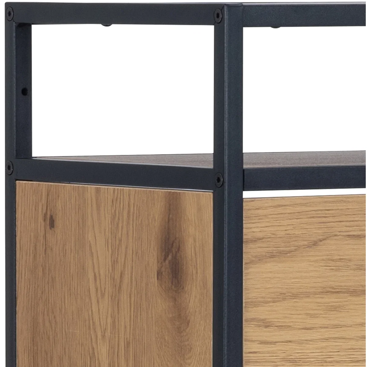 Seaford Shoe Cabinet in Black and Oak - Frame steel matt black rough powder coated / – image 7
