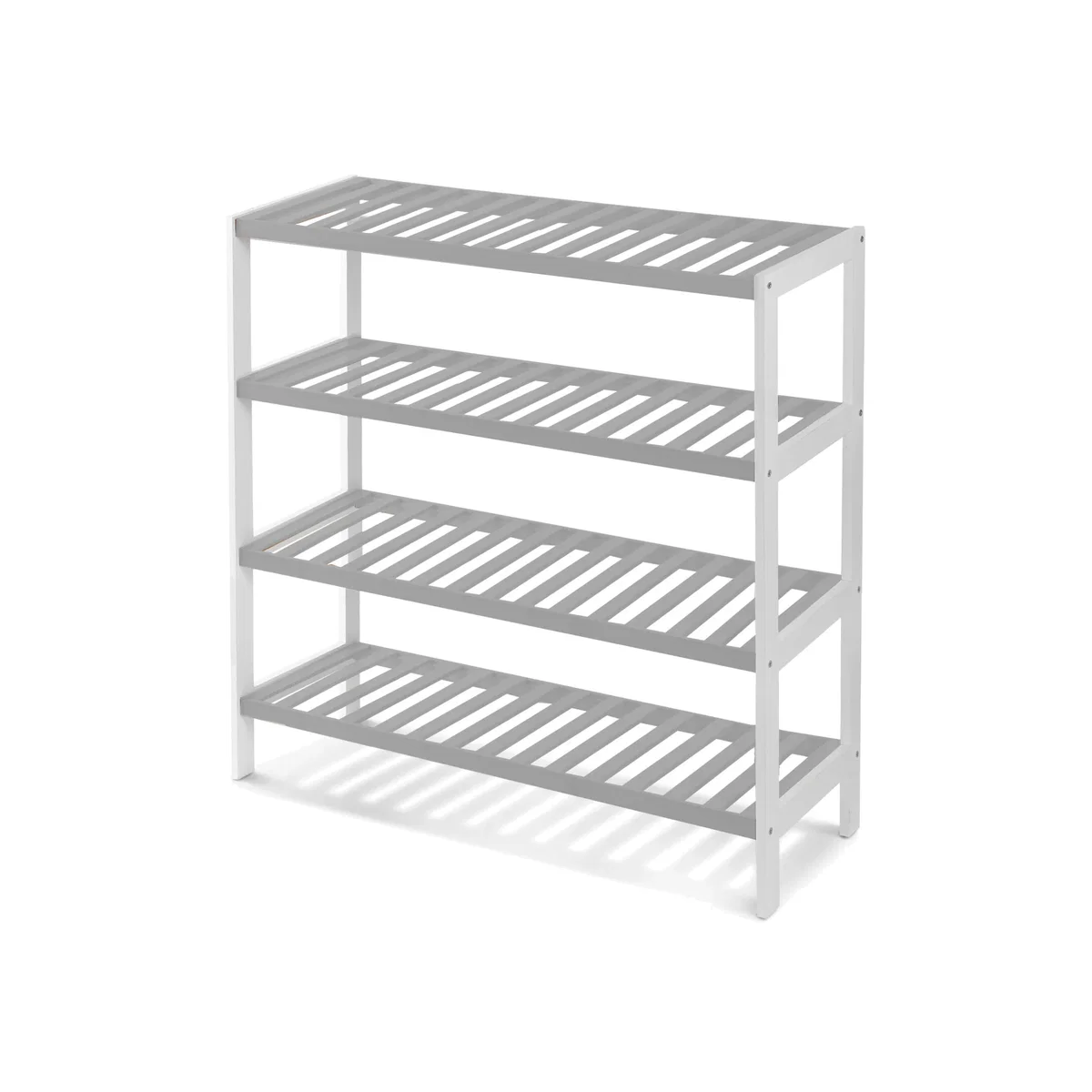 Bamboo Shoe Rack - Grey & White / Moisture-resistant finish