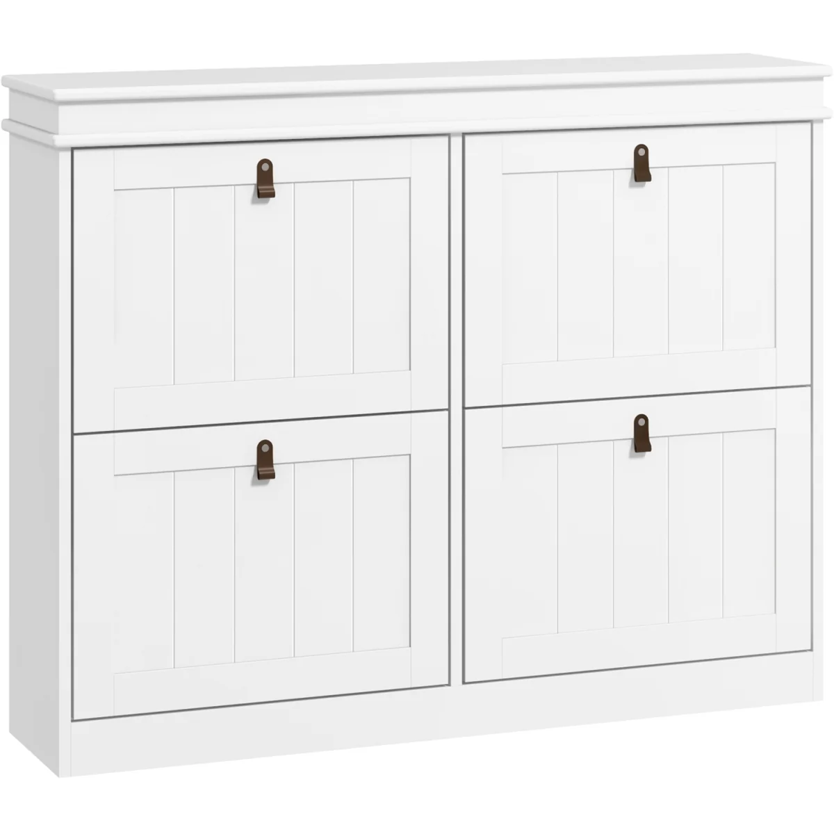 HOMCOM Slim Shoe Cabinet with Adjustable Shelves for Hallway - White – image 2