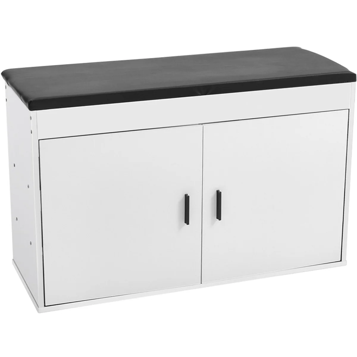 Shoe Storage Bench with Padded Seat - White + Black – image 2