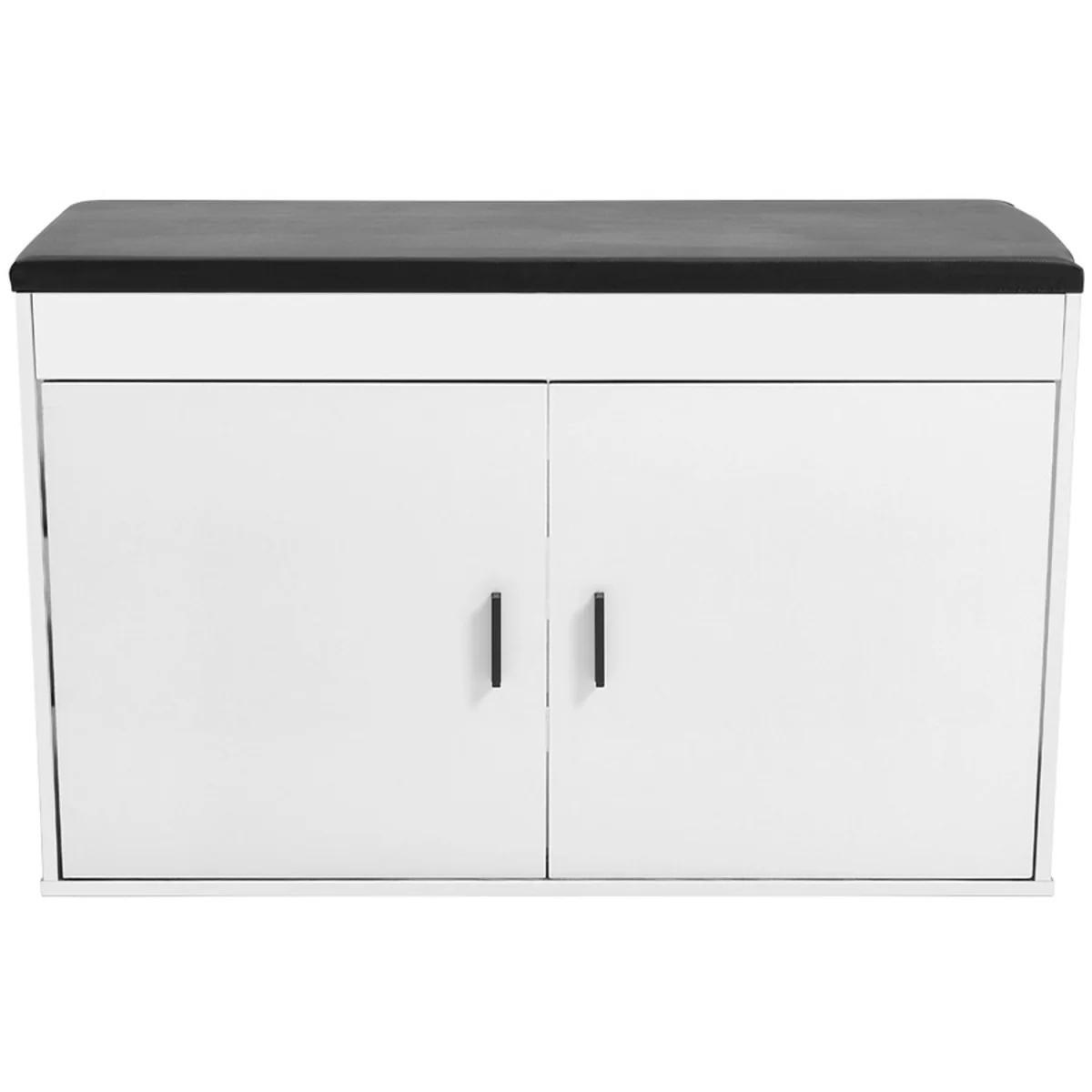Shoe Storage Bench with Padded Seat - White + Black – image 3