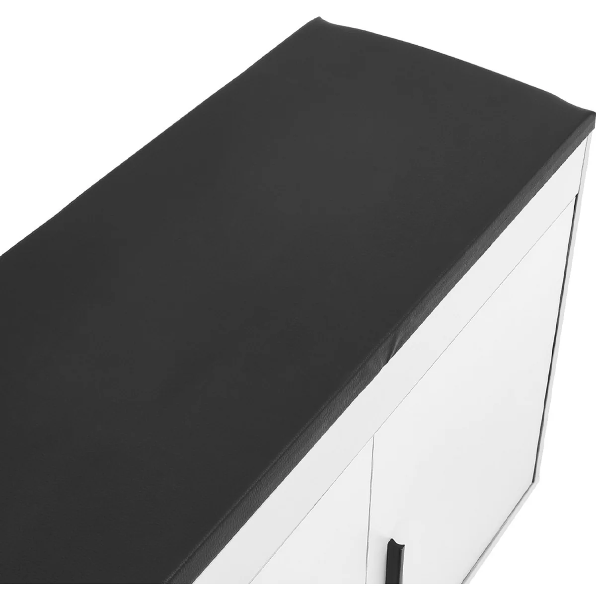 Shoe Storage Bench with Padded Seat - White + Black – image 6