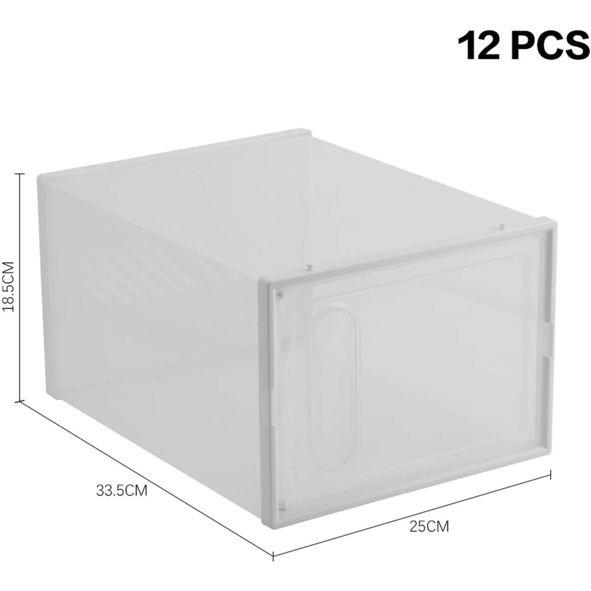 12x Transparent Stackable Shoe Storage Boxes - White – image 6