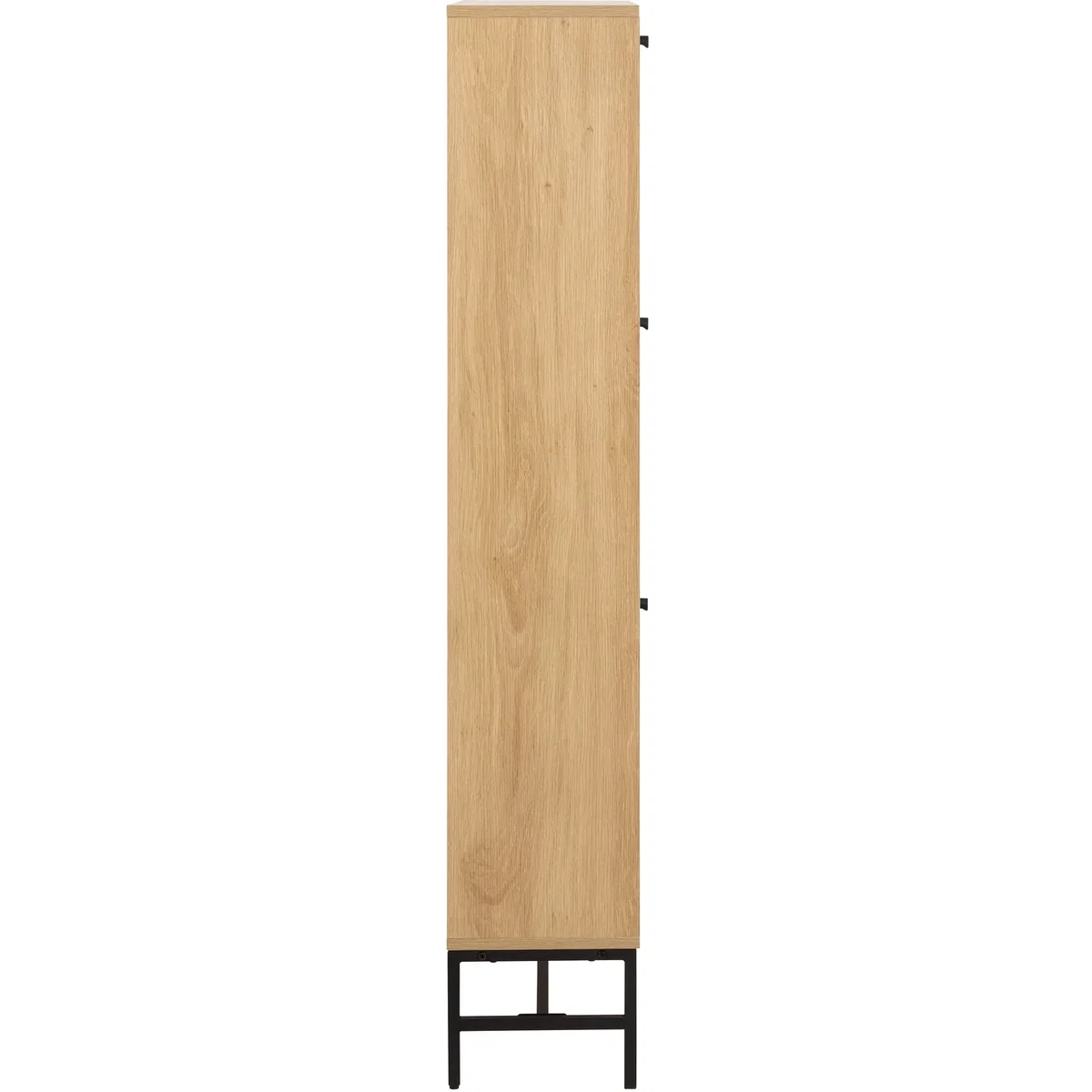 Albany Shoe Cabinet 3 Flip Down Doors in Oak/Black Legs - Oak & Black – image 4