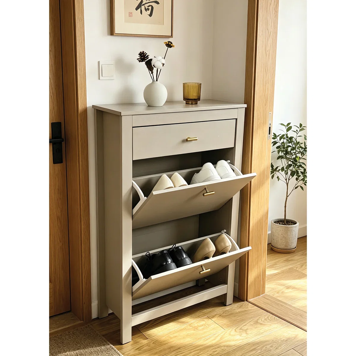 Immy Shoe Cabinet - Greige – image 2