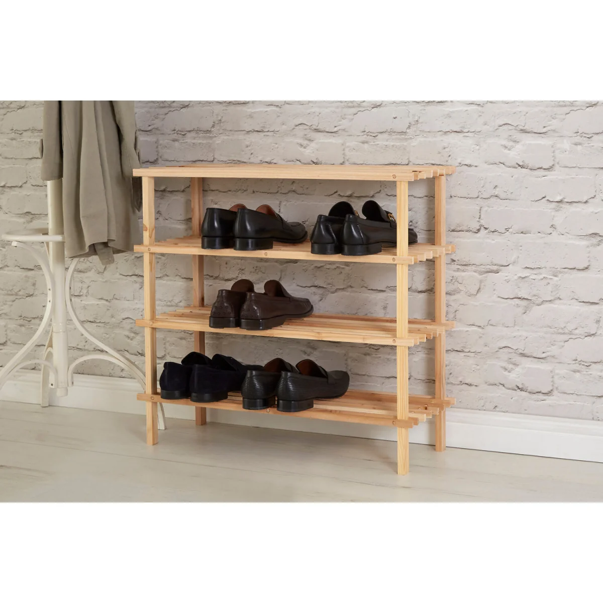 Arla 4 Tier Wooden Shoe Rack - Natural – image 2