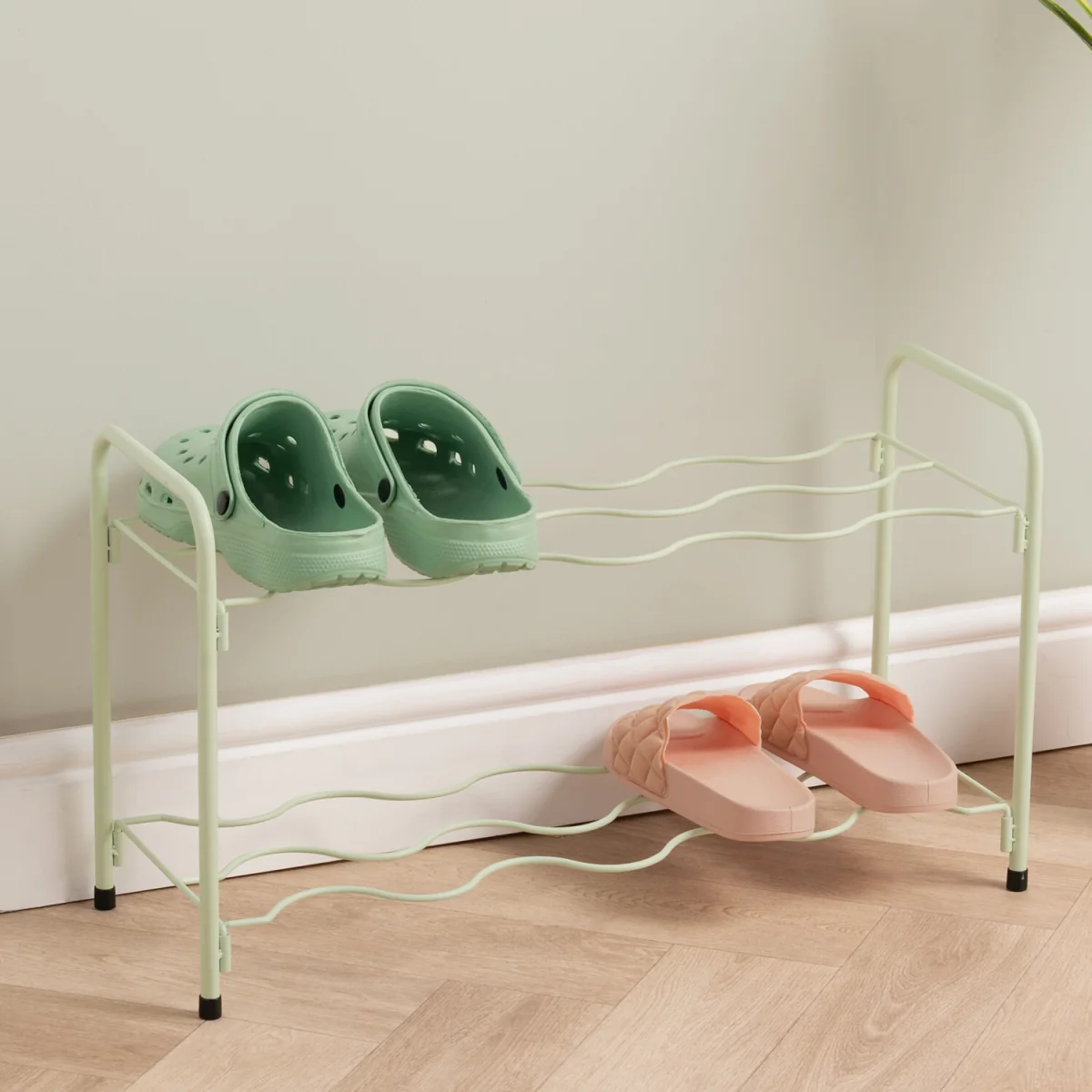 Wavy 2 Tier Shoe Rack – image 1