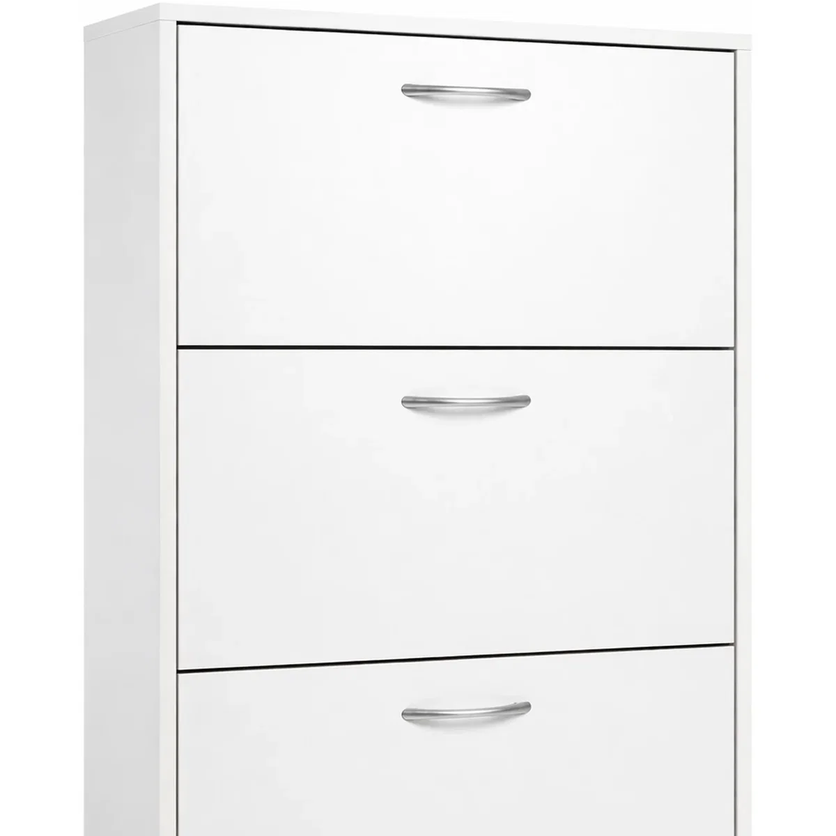 White Wooden 3 Drawer Shoe Storage Cabinet - White – image 10