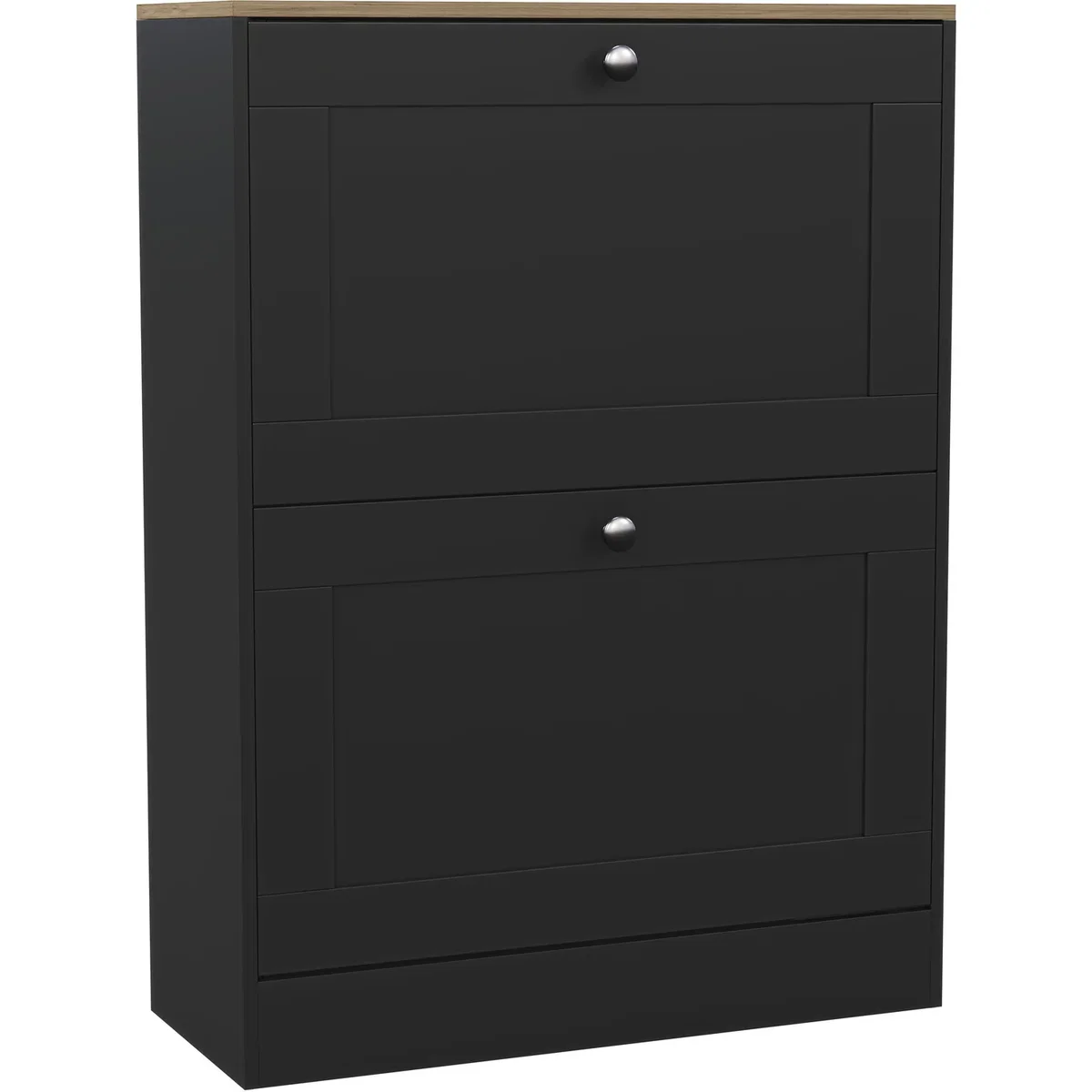 Vida Designs 2 Drawer Shoe Cabinet, White & Oak - Grey – image 16