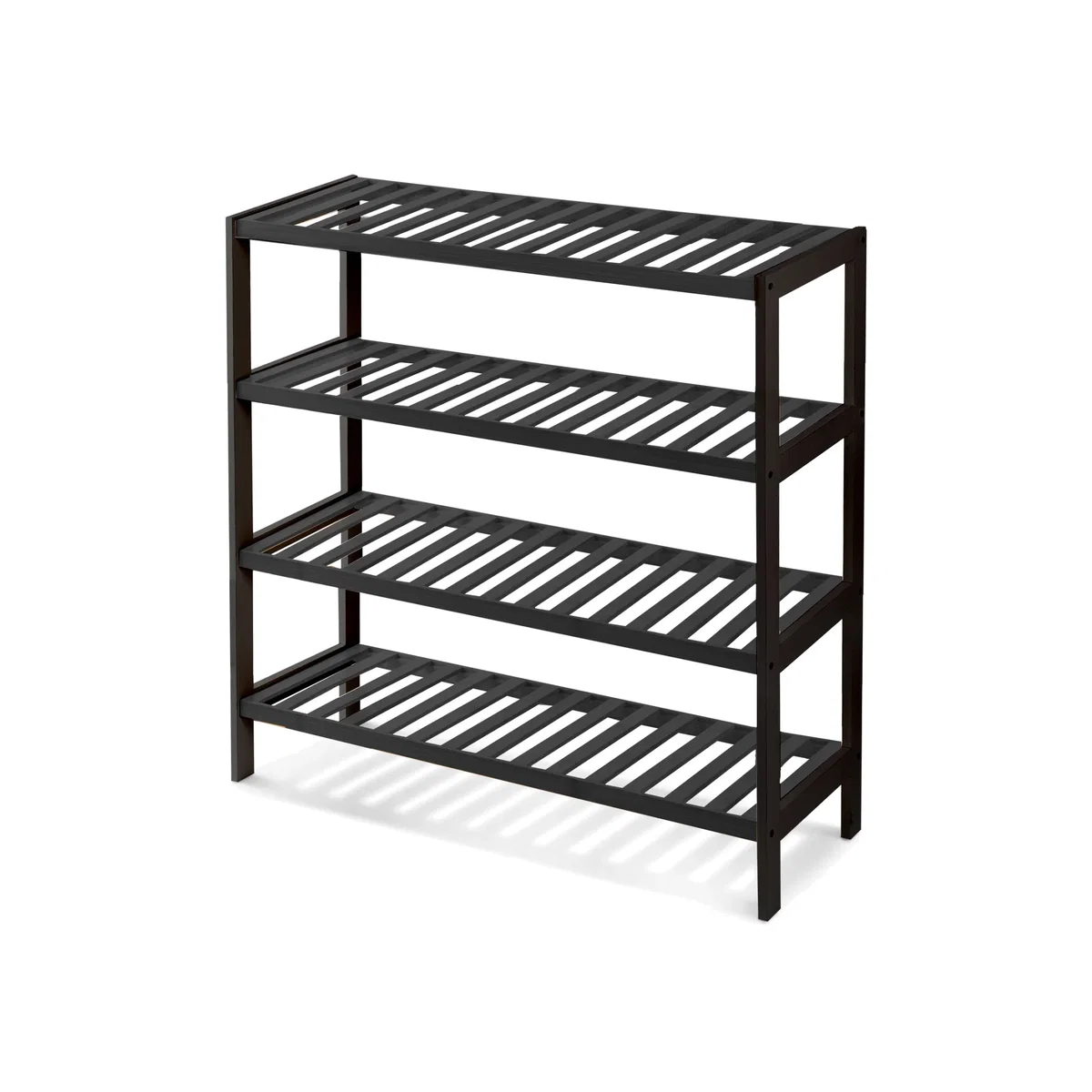 Bamboo Shoe Rack - Black / Moisture-resistant, wipe-clean finish
