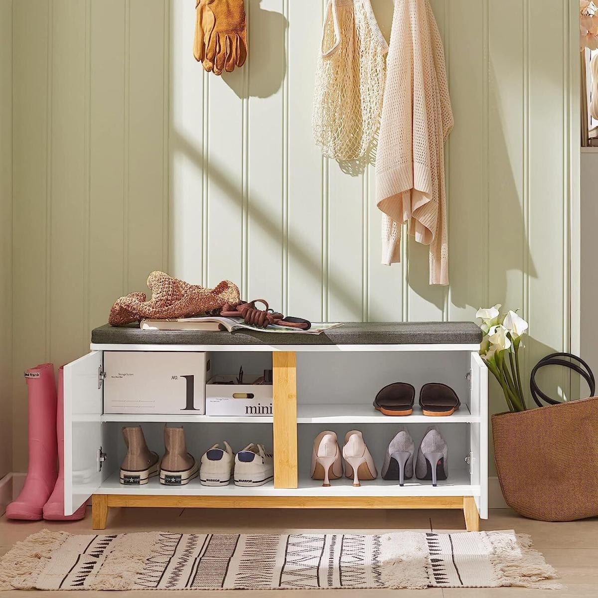 Natural Shoe Bench - White – image 2