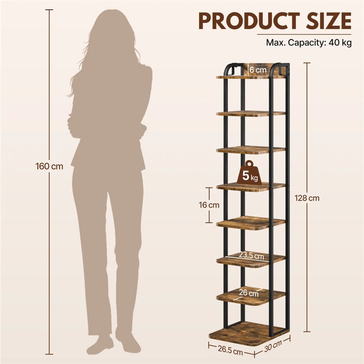 Slim Shoe Storage Rack - Brown – image 2