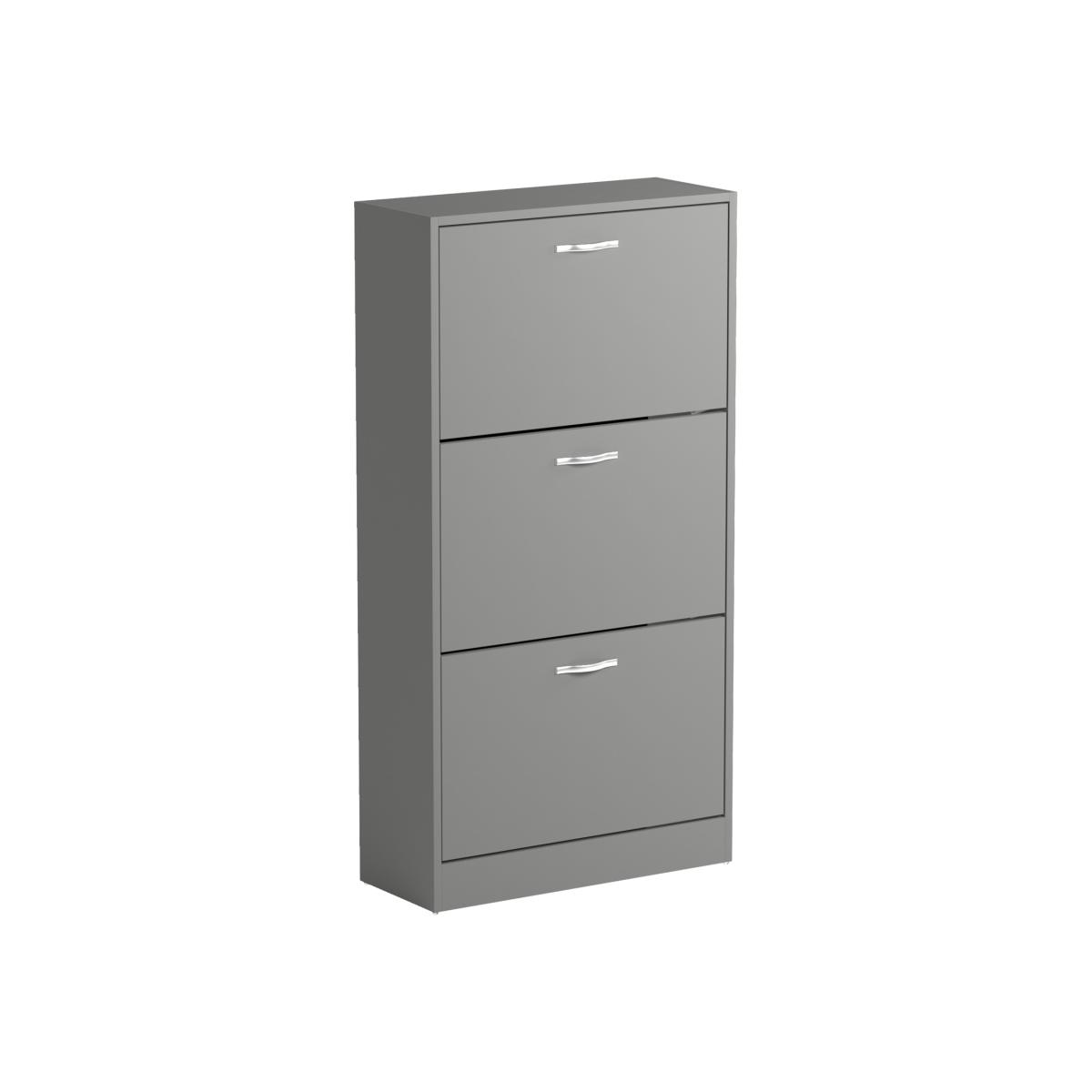3 Drawer Shoe Cabinet, Walnut and White - Grey – image 1