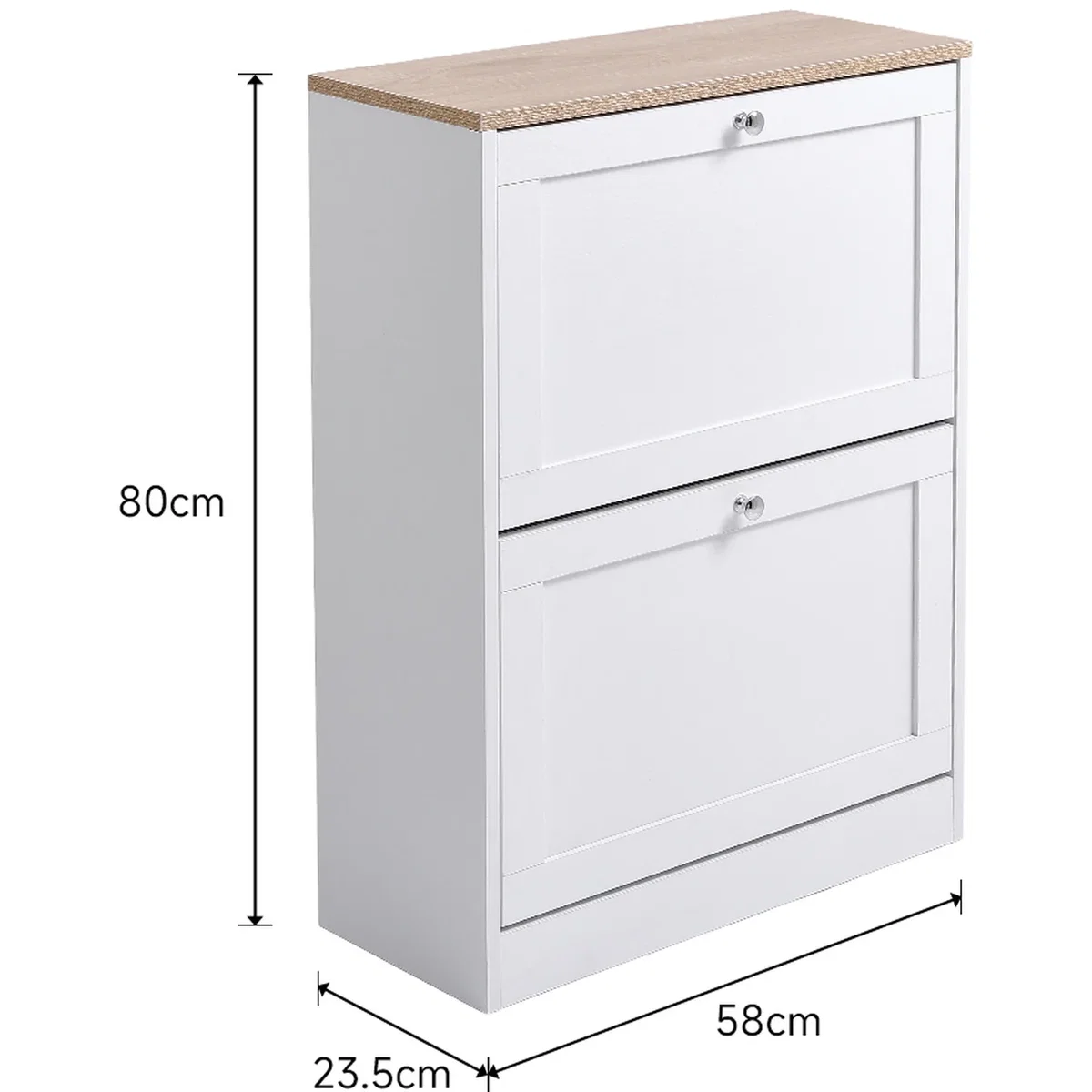 2 Drawer Flip Down Shoe Cabinet - White – image 2