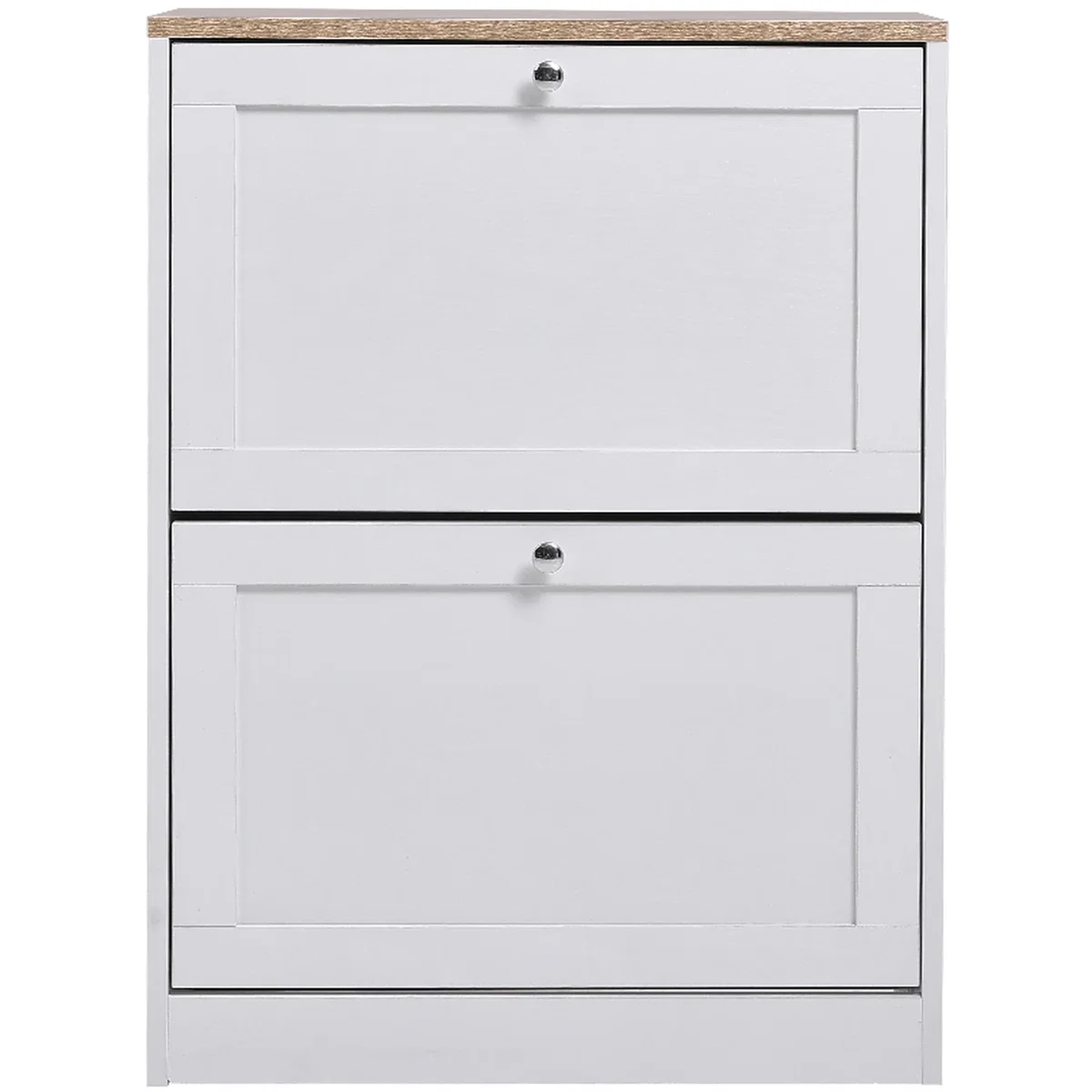 2 Drawer Flip Down Shoe Cabinet - White – image 3