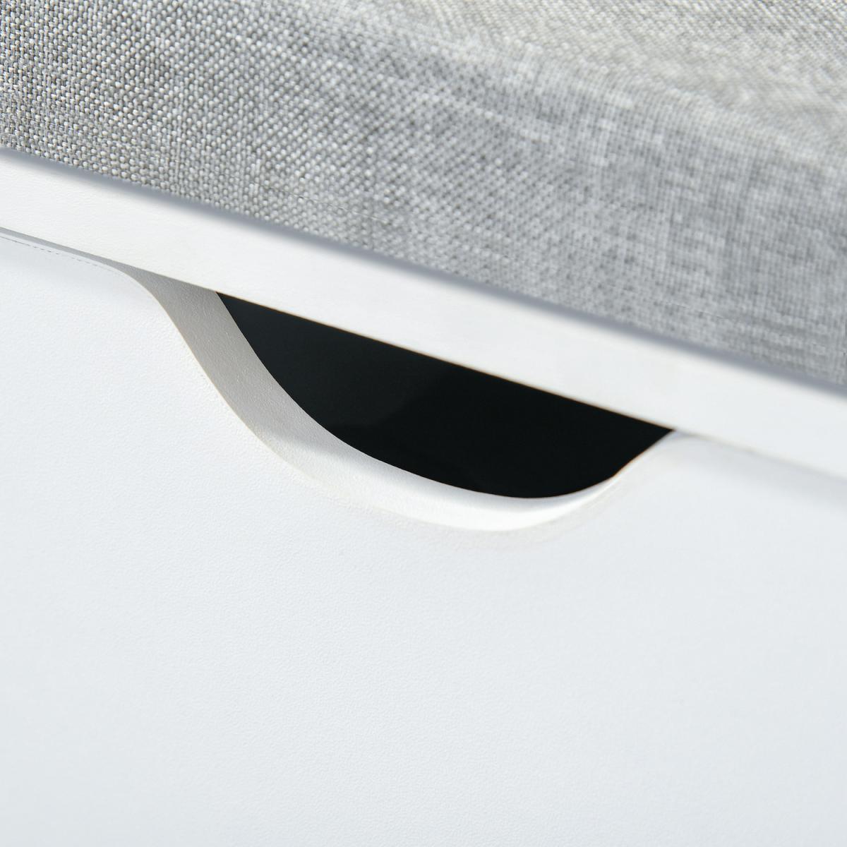 Shoe Storage Bench with Cushion 7 Compartments - White and Grey – image 6