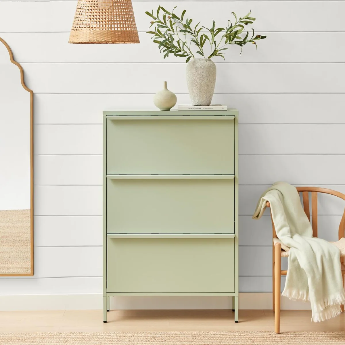 Eira Metal Storage Shoe Cabinet - Green – image 8