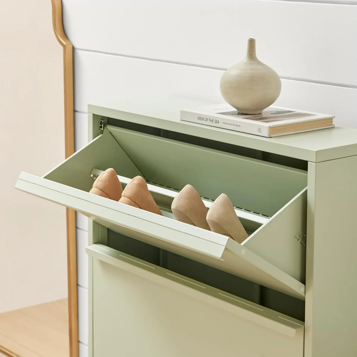 Eira Metal Storage Shoe Cabinet - Green – image 10