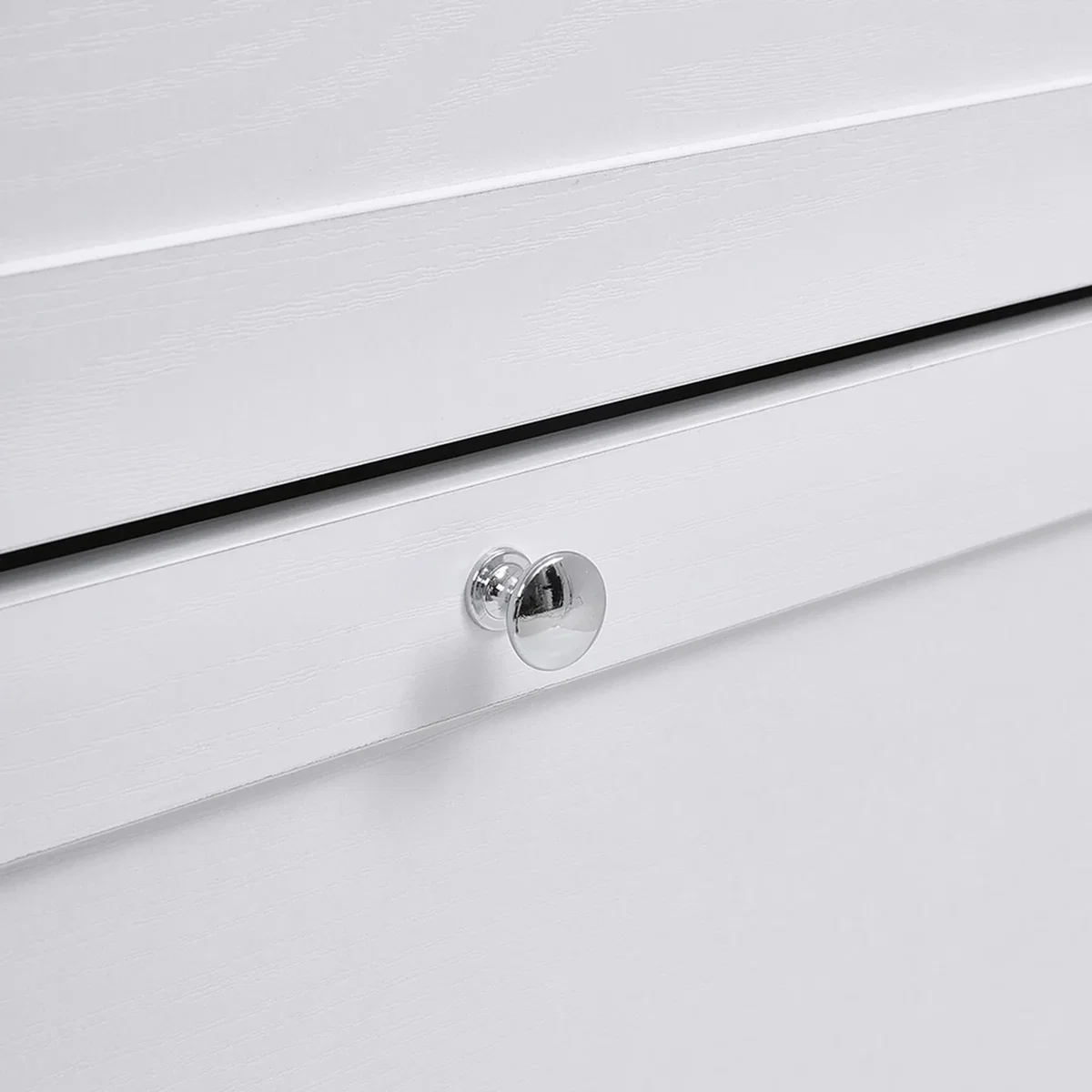 Wooden Two Drawer Flip Down Shoe Cabinet - White – image 8