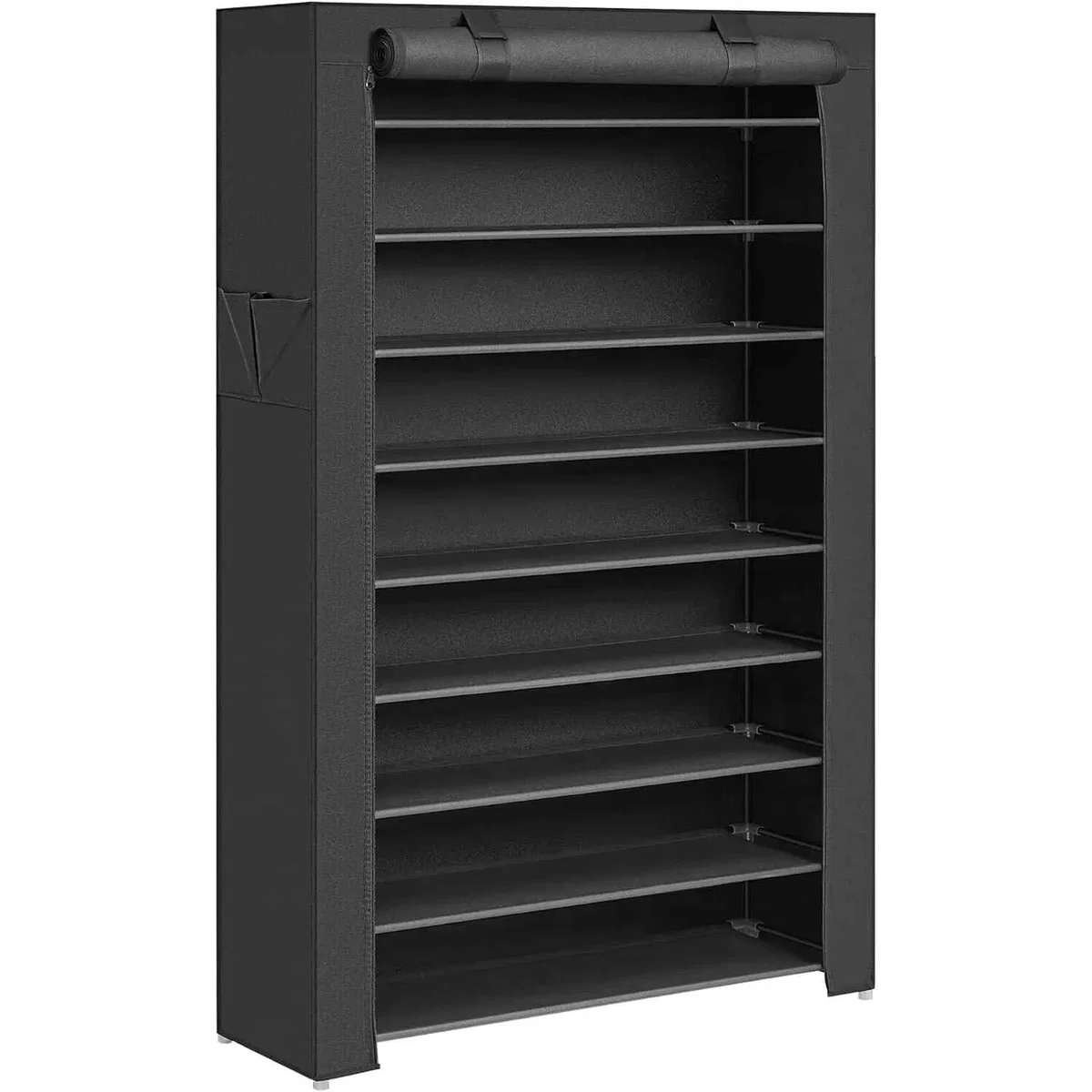 Extra Wide 10 Tier Shoe Cabinet Cover, Black - Black – image 4
