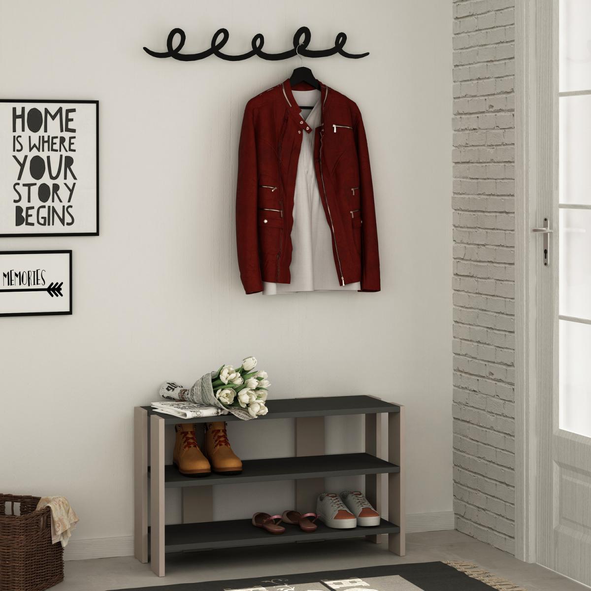 Tono Shoe Rack - Anthracite - Light Mocha – image 2