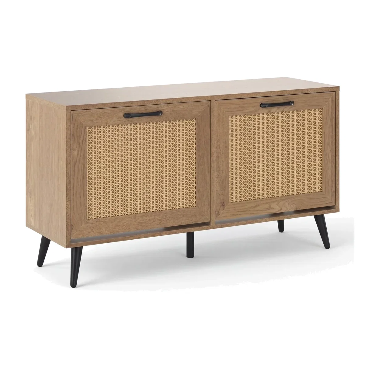Narrow Freestanding Shoe Storage Cabinet with Flip Drawers - Brown – image 1