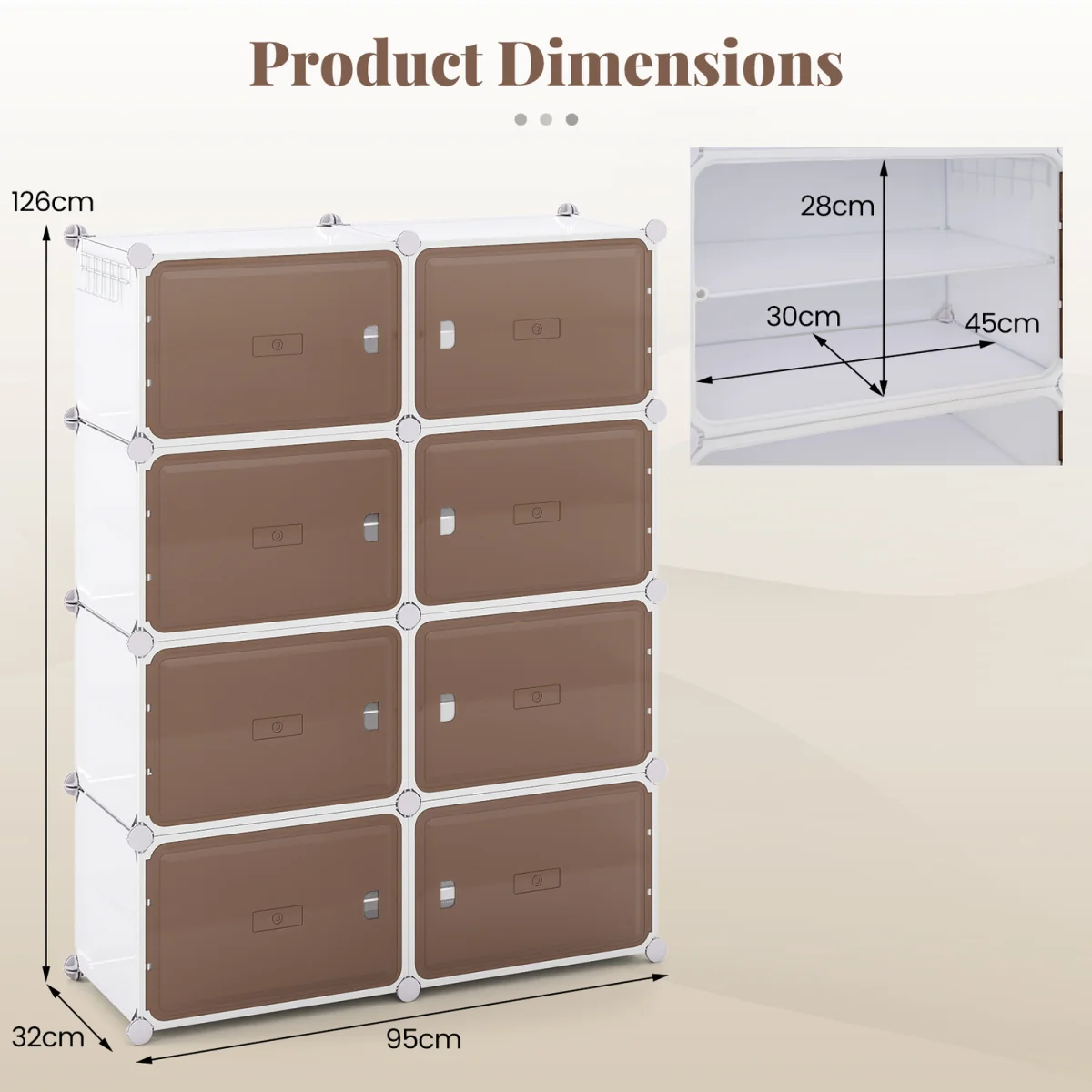 8-Tier Shoe Storage Cabine - White – image 2