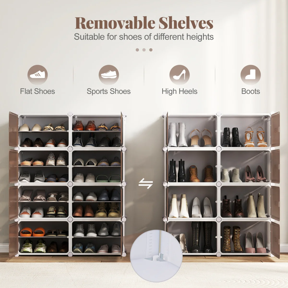 8-Tier Shoe Storage Cabine - White – image 4